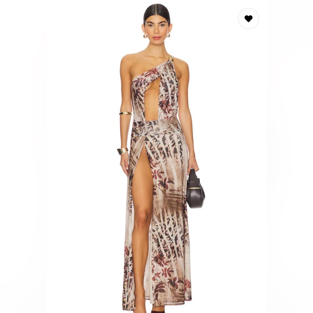 Leopard Maxi Ruffle Dress in Multi